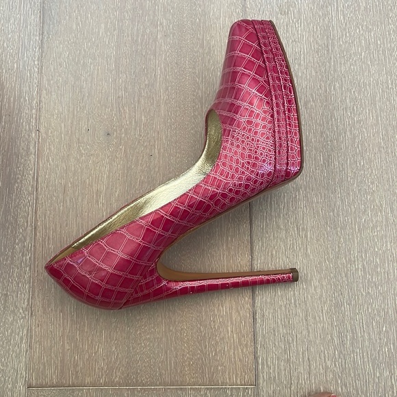 Casadei croc embossed platform high heels - Picture 4 of 9